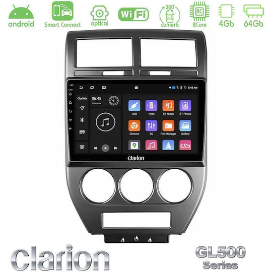 Clarion Car Audio System for Jeep Compass / Patriot 2007-2008 (Bluetooth/USB/WiFi/GPS/Apple CarPlay/Android Auto) with 10" Touch Screen