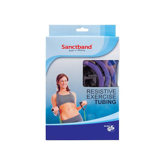 Sanctband Resistance Band Gymtube Moderate with Handles Green 1.2m