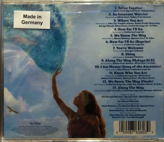 Lin-manuel Miranda Opetaia Foa'i Mark Mancina Moana Original Motion Picture Soundtrack Cd