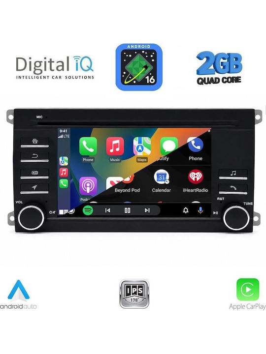Digital IQ Car Audio System for Porsche Cayenne 2002-2011 Bluetooth USB WiFi GPS Apple CarPlay Android Auto with 7" Touch Screen