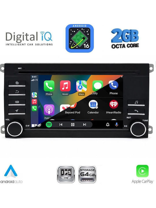 Digital IQ Ηχοσύστημα Αυτοκινήτου για Porsche Cayenne 2002-2011 (Bluetooth/USB/WiFi/GPS/Apple-Carplay/Android-Auto) με Οθόνη Αφής 7"