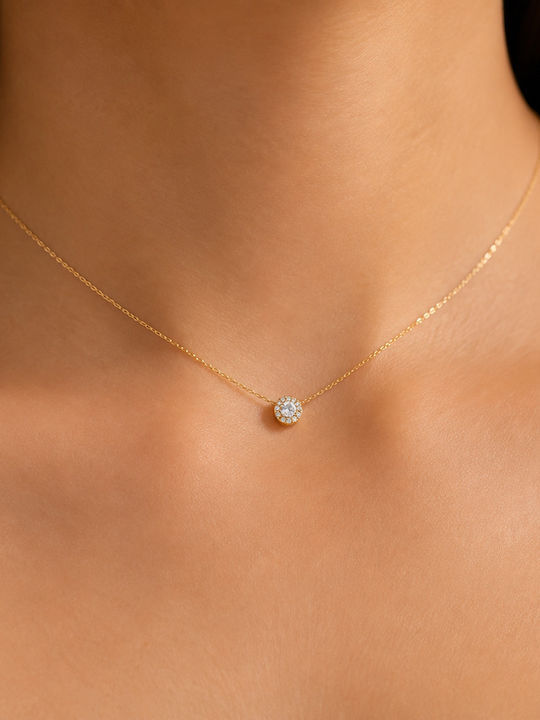 Ioannis Kosmima Halskette aus 9K Gold mit Blau Zirkon Ioannis Kosmima Halskette aus 9K Gold mit Blau Zirkon