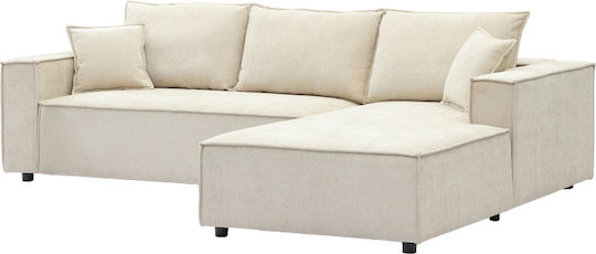 Maden Corner Couch with Left Corner Beige 279x203x90 cm