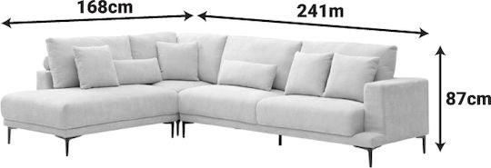 Maliva Ecke Sofa mit Rechte Ecke Grau 280x210x100cm