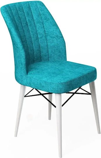 Scaun Sala De Mese Cu Material Textil Turcoaz