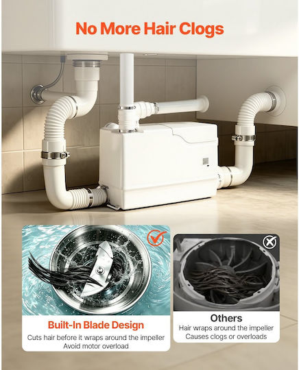 Vevor Помпа за отпадъчни води / канализация 1.06hp HSBSDFL800W3H3NM7001V2
