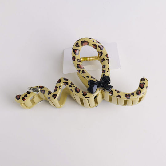 Coffee Leopard Series – Clamă Mare Ondulată De Păr – 13cm