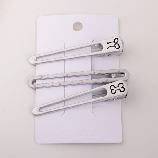 Set Cu Clemă De Păr – Argintii 002 3 Bucăți