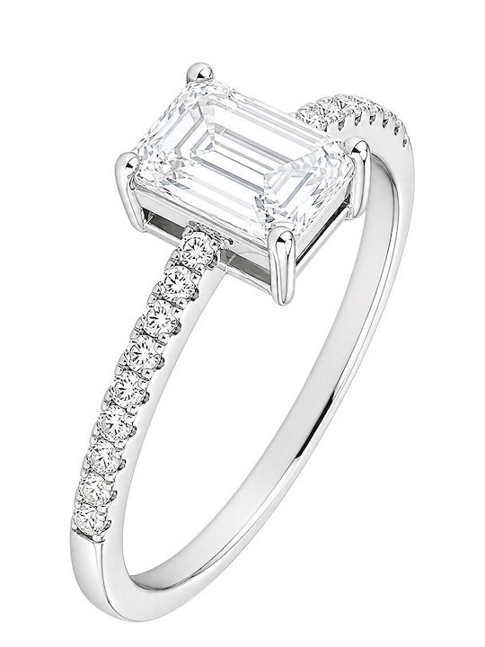 Verita Verita Einzelner Stein Ring aus Silber mit Zirkon
