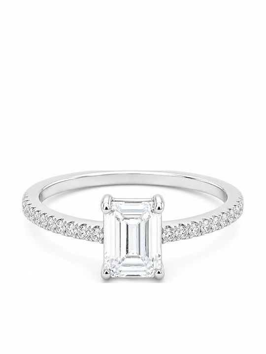 Verita Verita Einzelner Stein Ring aus Silber mit Zirkon