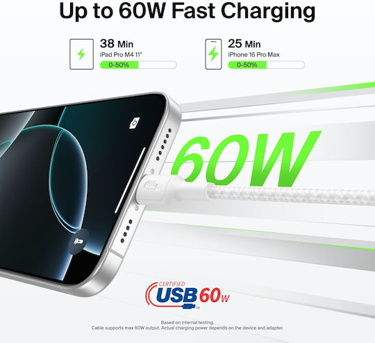 Belkin Boostcharge Kabel USB-C männlich - USB-C 60W Weiß 2m CAB024hq2mWH
