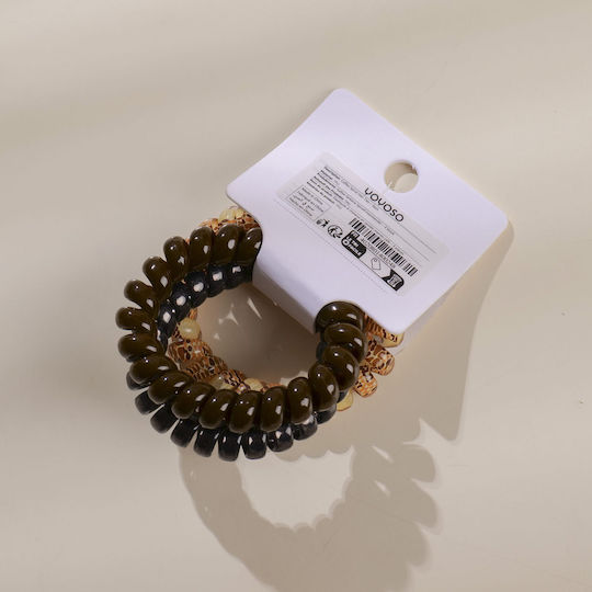 Set Hair Scrunchies Spiral Brown 3 Pieces