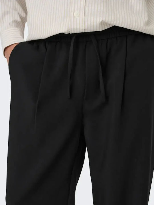 Herrenhosen Elastische Loose Passform Schwarz