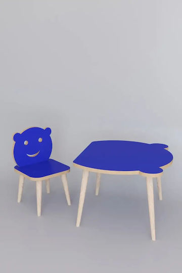 Set masă pentru copii cu scaune albastru