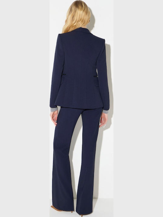 Damen Stoffhose Dunkelblau