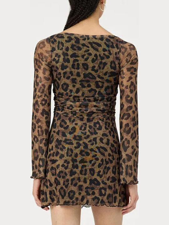 Jack & Jones Мини За Вечерно Излизане Рокля с Прозрачни Елементи Tigers Eye