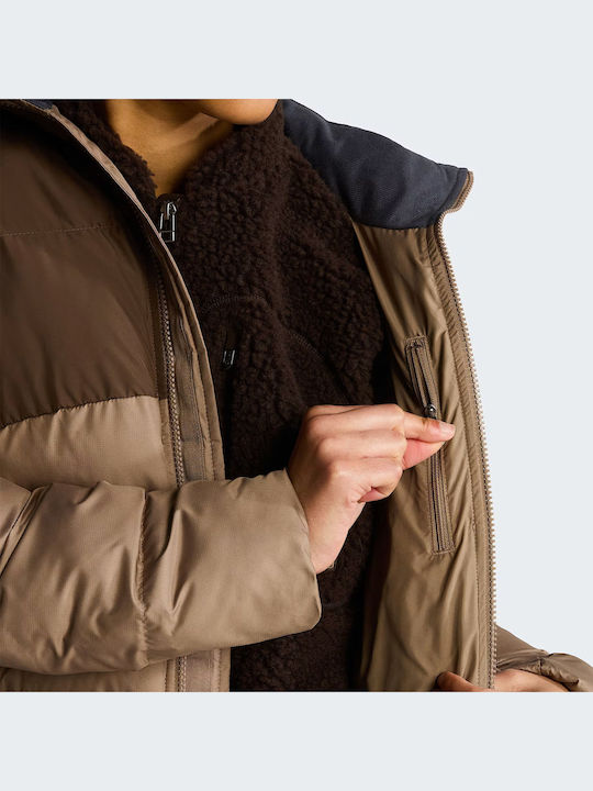 Saikuru Women's Puffer Jacket for Winter Brown