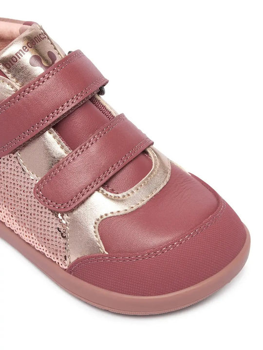 Kids Sneakers High with Hoop & Loop Closure Burgundy