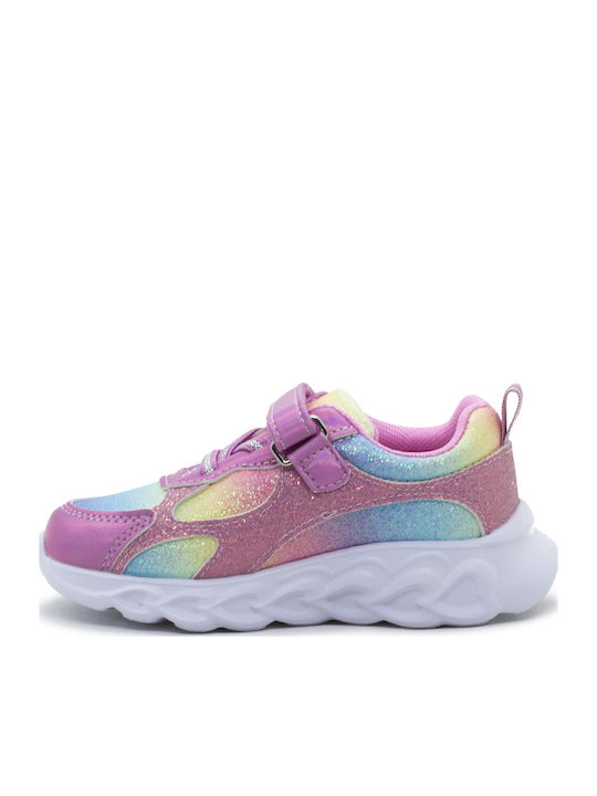 Kids Sneakers With Lights Pink