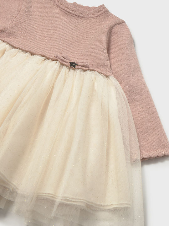 Mädchenkleid Gestrickt Sanft Rosa