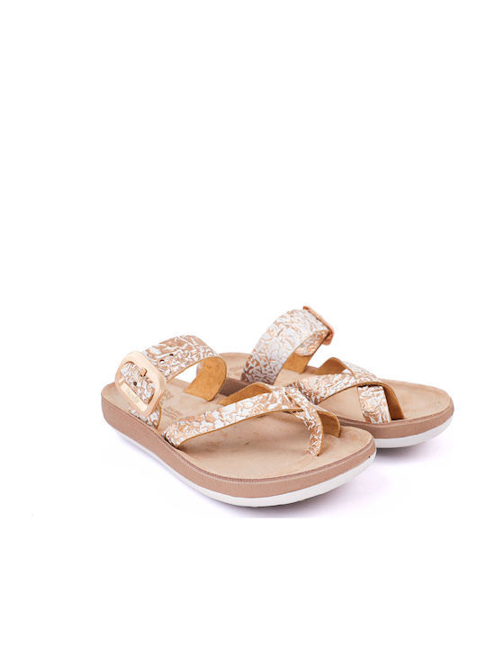 Constantia Damen Anatomisch Flache Sandalen Beige