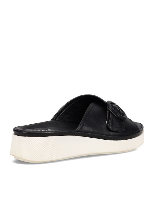 Γυναικεία Ανατομικά Σανδάλια Flatforms Μαύρα