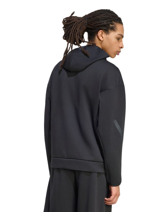 adidas Sportswear Ζακέτα Μαύρη με Κουκούλα