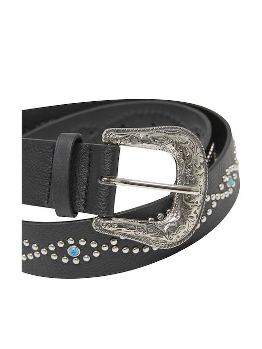 Wide Leather Women's Black Belt