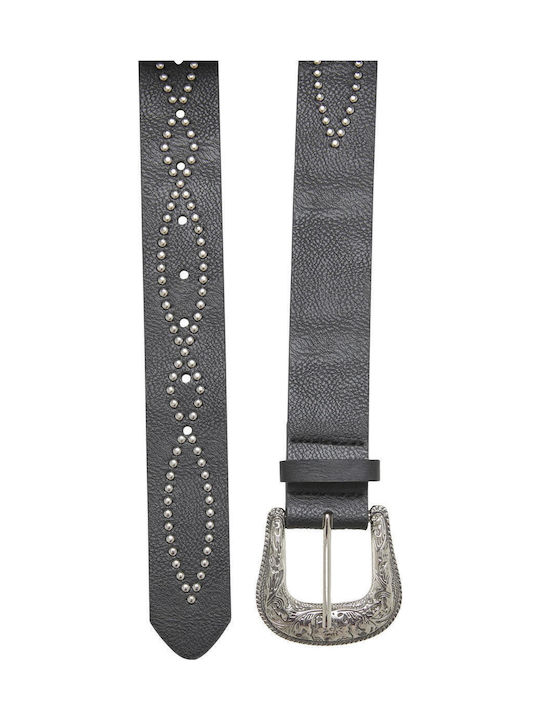 Wide Leather Women's Black Belt