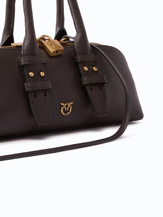 Bowling Leder Damenhandtasche Braun