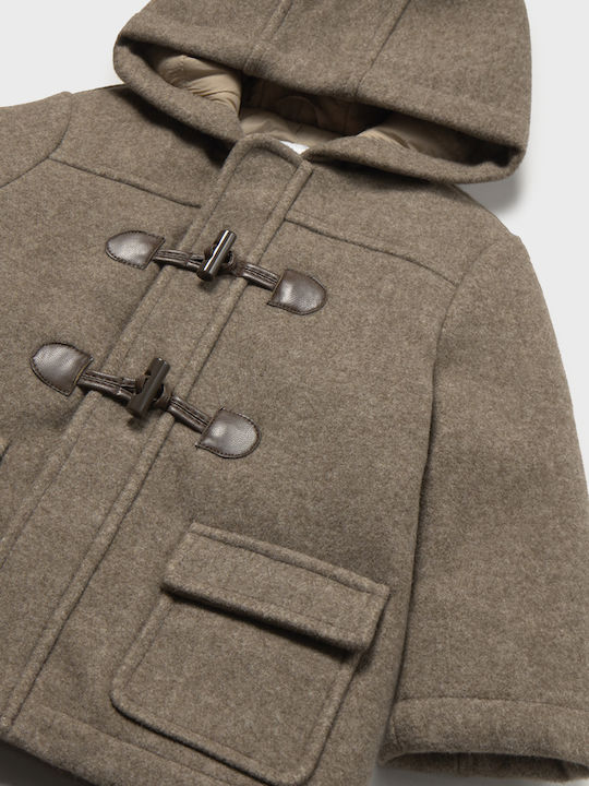 Kids Montgomery Coat Short with Lining & Hood Brown