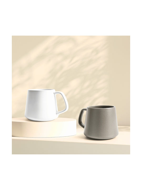 Miamio Collection Kaffeetasse Keramik Grau 420ml 4 Stück