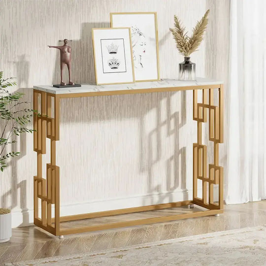 Consolă din Lemn și Metal Auriu L80xl30xÎ108cm