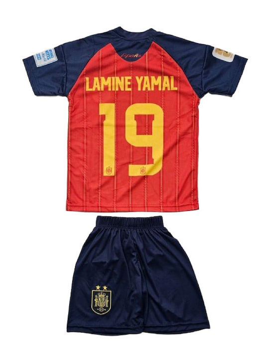 Set de Fotbal pentru Copii Yamal al Echipei Naționale a Spaniei Mundial 2026 Roșu Noile Două Stele Balón De Oro Unisex Copii Ab188