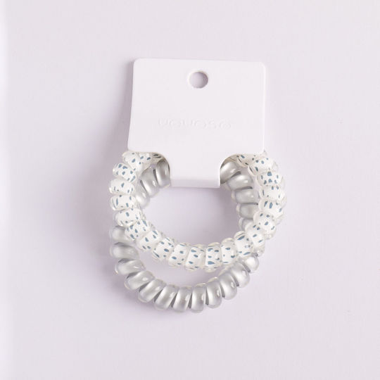 Set Hair Scrunchies Silver 2 Pieces