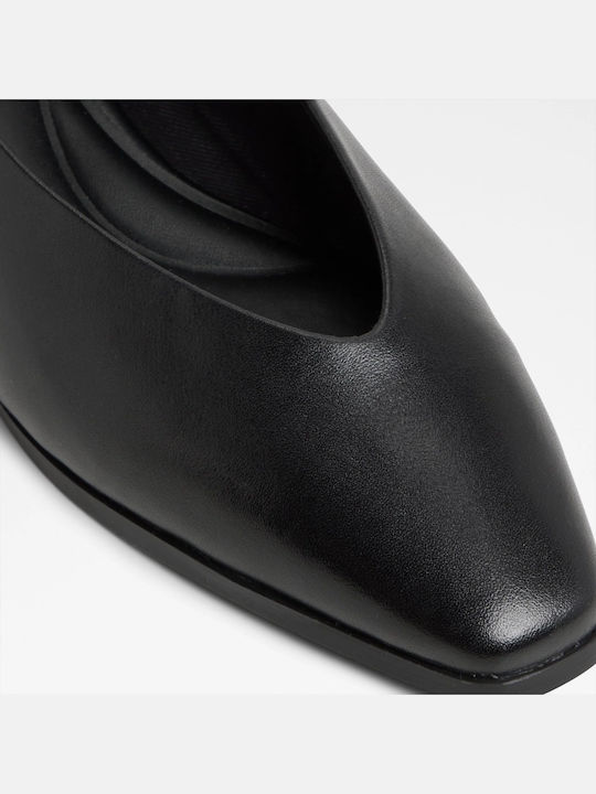 Leder Damen Ballerinas Spitz zulaufend Schwarz