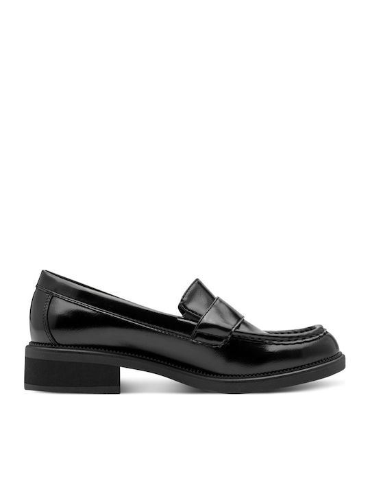 Lackleder Damen Mokassins in Schwarz Farbe