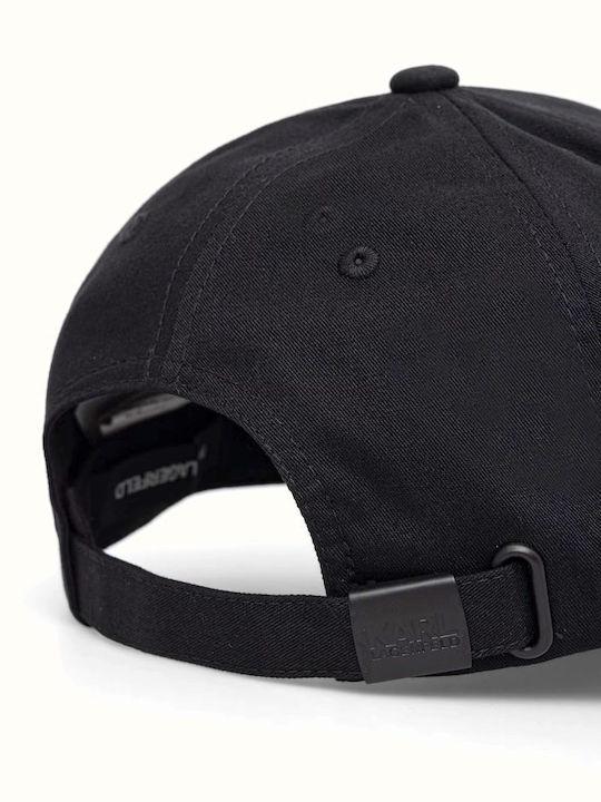 Karl Lagerfeld Καπελο Basecap Μεταλλικο Logo Μαυρο