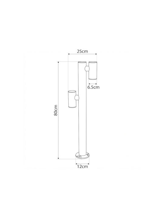 GloboStar Outdoor Small Post LED Floor Lamp 24W With Warm White Light IP65 White