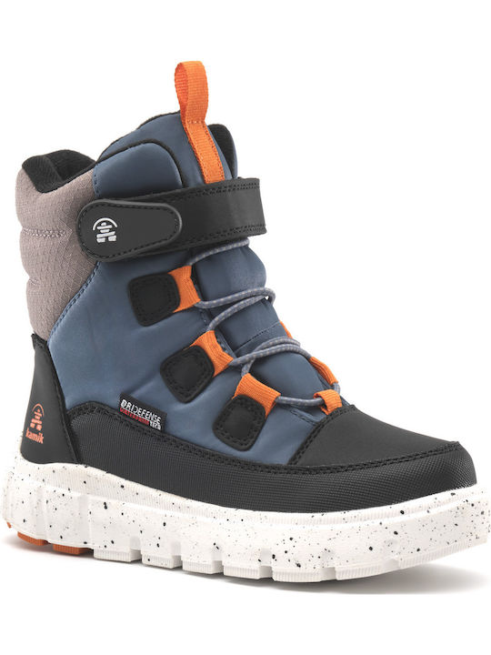 Kinderstiefel Schnee mit Schnürsenkeln Orange