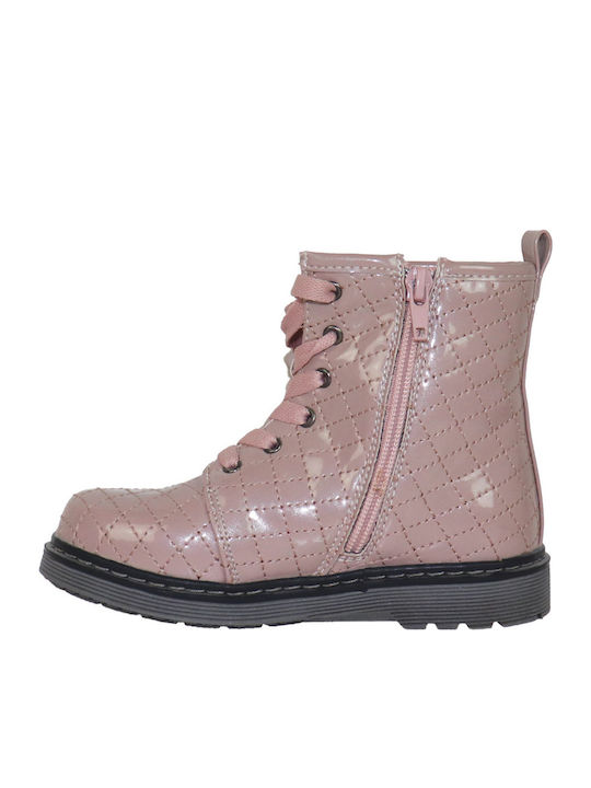 Kids Military Boots with Laces Orange