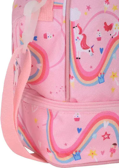 Estia Rainbow Dreams School Insulated Handheld Lunch Bag 6lt Pink 20cm