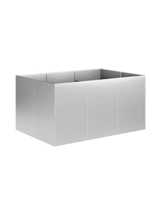 vidaXL Γλάστρα Μεταλλική Ασημί 120x80x60εκ.