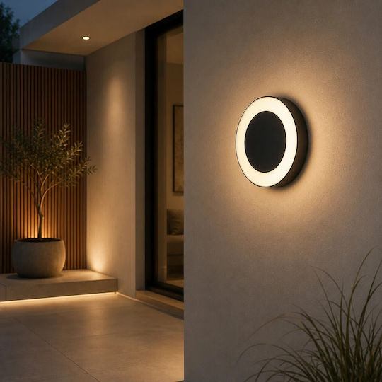 GloboStar Iluminat Exterior Montat Pe Perete Lampă De Tavan Led Încorporat IP65 18W Cu Lumină Alb Cald 20x4.5x20cm