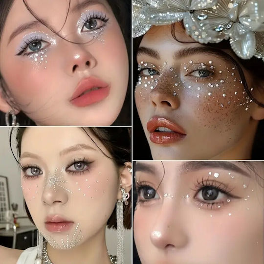 Body Nail Stickers 3D Silver Rhinestones Collection 170 156 Pieces 14omo2