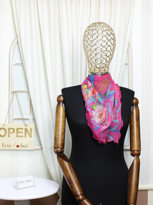 ButicCochet Women's Silk Shawl Fuchsia