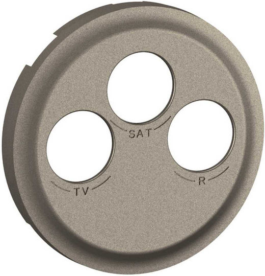 Celiane TV Rd Sat Socket Plate Titanium