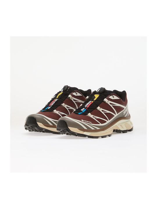Xt-6 Gtx Men's Sport Shoes Trail Running Brown Waterproof with Gore-Tex Membrane