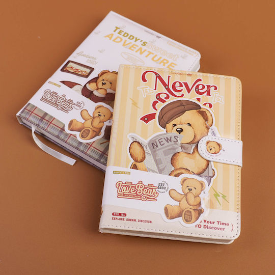 Teddy Island Notebook with Magnetic Clasp Multicolour