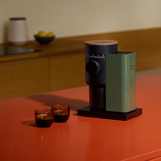 Fellow Opus Gen 2 Elektrische Kaffeemühle mit Getreidekapazität 110gr und 10 Mahlstufen Grün